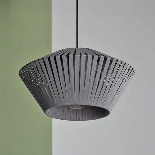 Ne maradj le OSRAM lógó lámpa Decor csík Ø 30,5 cm, szürke, textil, E27