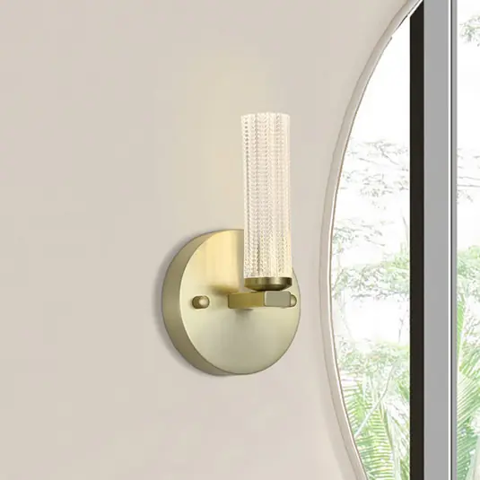 LED fürdőszoba fali lámpa Aberdeen, magasság 24 cm, sárgaréz színű fém Árcsökkenés
