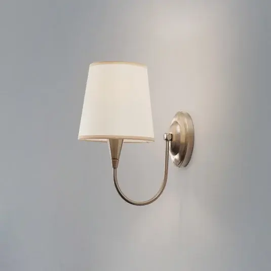 Gyors szállítás Pardo fali világítás, sárgaréz, fém/szövet, magasság 31 cm, E27