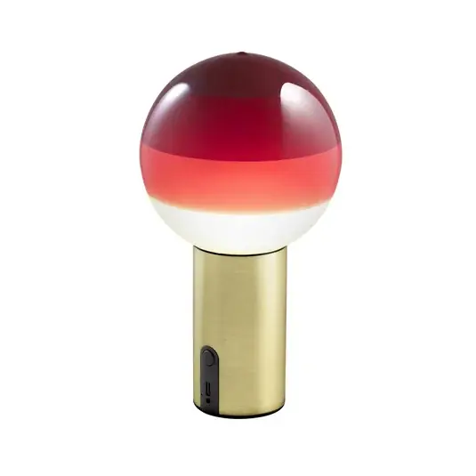 Olcsóbb MARSET Dipping Light újratölthető asztali lámpa, piros/sárgaréz, dimmelhető