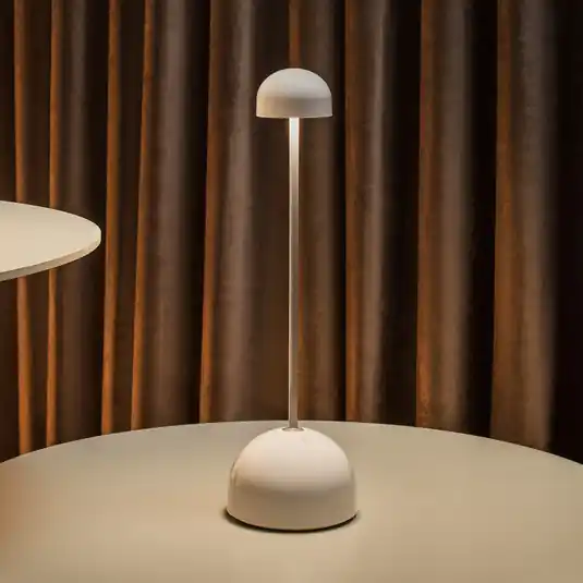 Akció MARSET LED tölthető asztali világítás Sips, fehér/ezüst, 31 cm, acél