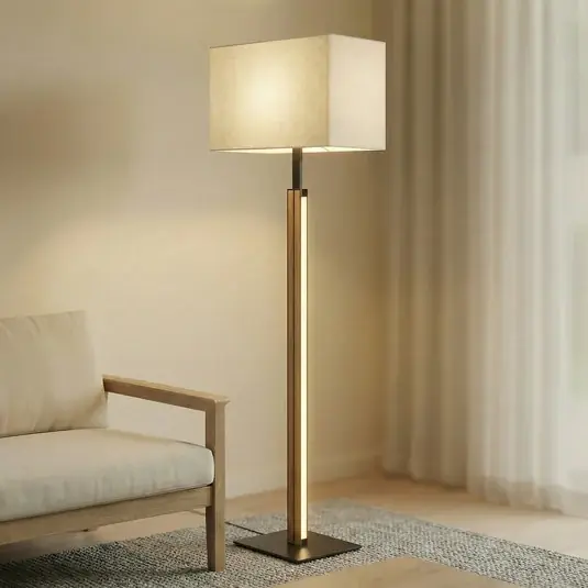 Nézd meg most Quitani Lisene LED álló lámpa, tölgy/fekete/természetes, 162 cm, dimmelhető