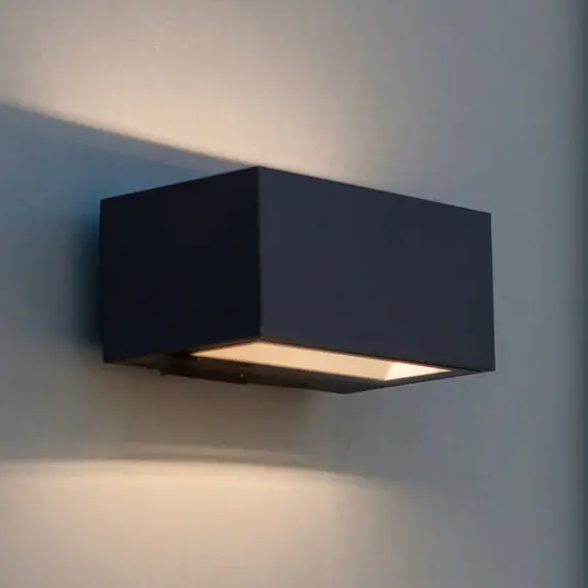 Szezonális akció GEMINI LED kültéri falilámpa, sötét szürke, 14 cm, IP54, felfelé/lefelé