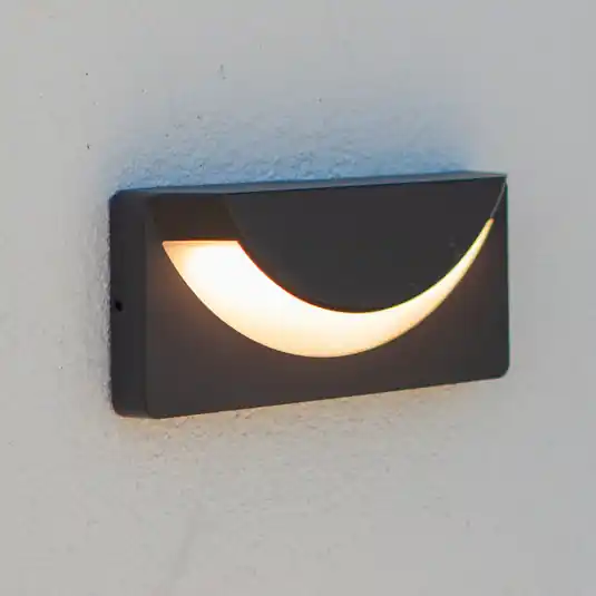 Biztonságos fizetés LUPS LED kültéri fali világítás, sötét szürke, szélesség 23 cm, IP54