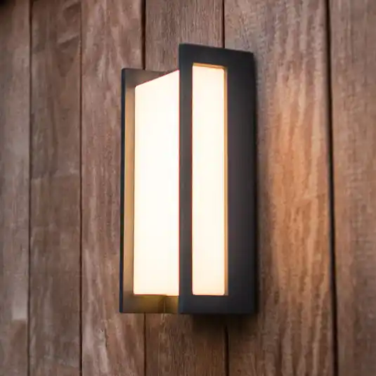 QUBO LED kültéri falilámpa, sötét szürke, magasság 22 cm, fém, IP54 Szuper akció