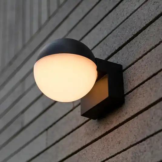 Különleges ajánlat LOOMA LED kültéri fali világítás, sötét szürke, Ø 10 cm, fém, IP54
