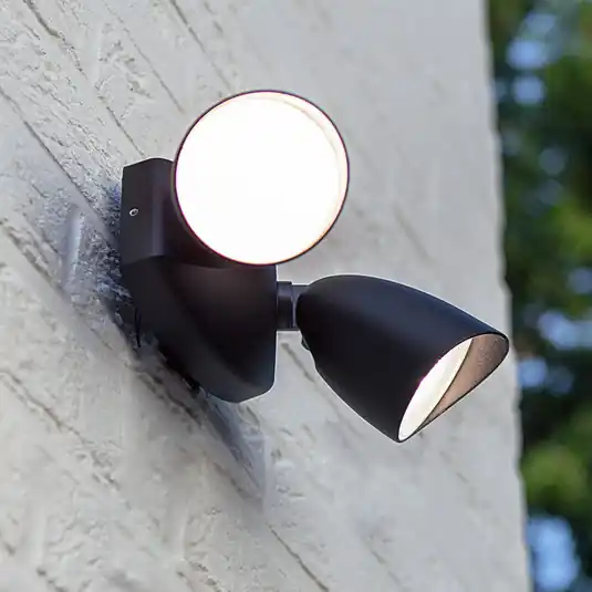 Újdonság SHRIMP LED kültéri falikar, fekete, 20 W, 2 izzós, IP54