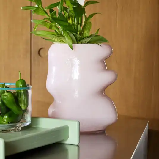 Árcsökkenés Lote váza, rózsaszín, magasság 25 cm, üveg