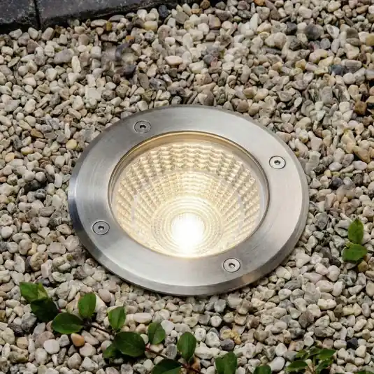 Arcchio LED-es padlóba süllyeszthető spotlámpa Thentos, Ø 12 cm, 60°, nikkel, Utolsó esély