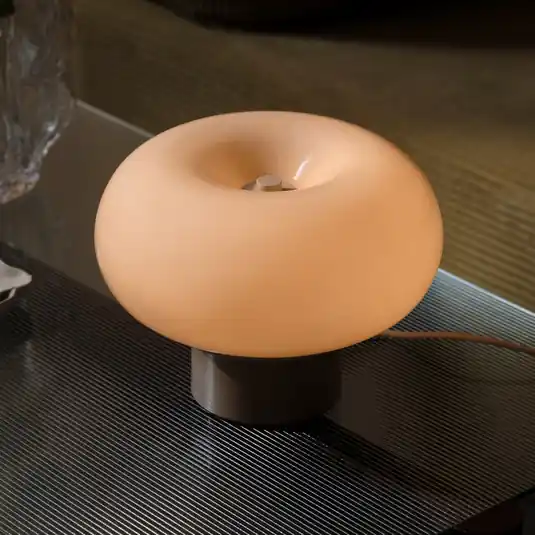 Prémium Malti asztali világítás, üveg, bézs, Ø 27,5 cm, E27