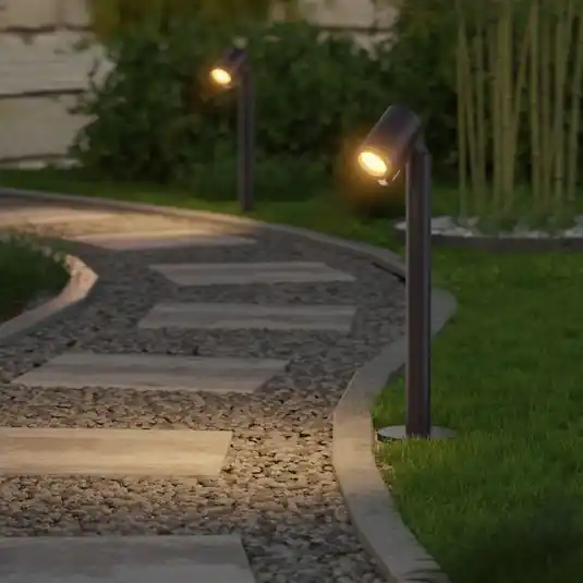 Végkiárusítás STEINEL Way C LED talapzati világítás, fekete, alumínium, IP65, RGBWW