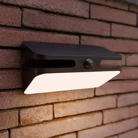 Kedvezmény AERO LED kültéri falilámpa, fekete, 21 cm, érzékelővel, IP54