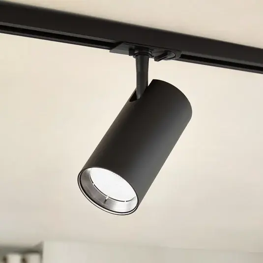 Biztonságos fizetés Lindby LED-sínre szerelhető spotlámpa Linaro, fekete, Ø 7 cm, alumínium, CCT