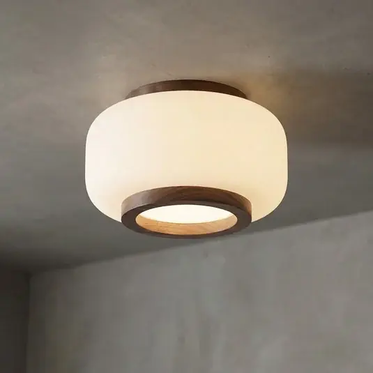 Biztonságos vásárlás Quitani Shiro LED mennyezeti világítás, Ø 28 cm, fa/üveg, CCT