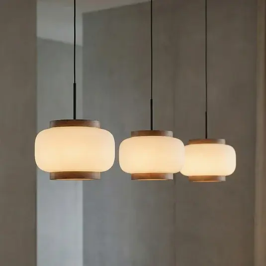 Kiárusítás Quitani Shiro LED lógó lámpa, 3 izzós, magasságállítható, üveg