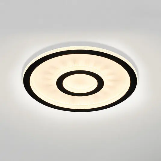 Roundel LED mennyezeti lámpa, fehér/fekete, Ø 35 cm, vas/akril Biztonságos fizetés