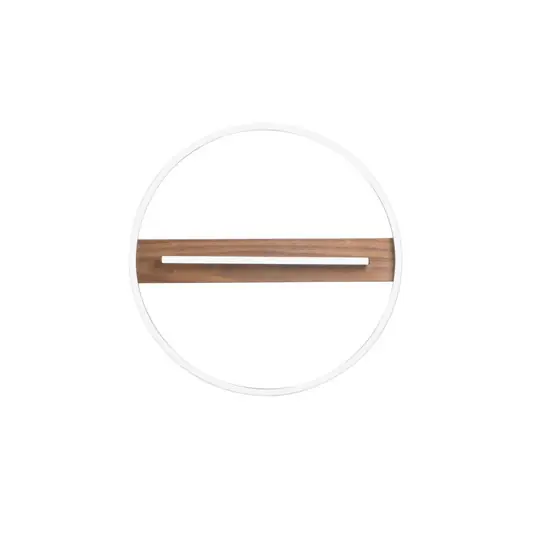 Legnépszerűbb Azimuth LED fali lámpa, Ø 50 cm, fekete/fa színű, fém