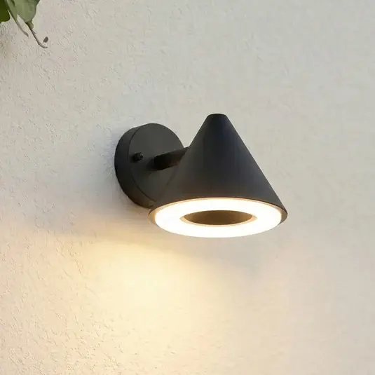 Szuper akció Lindby Soran LED kültéri fali világítás, fekete, fém, IP44