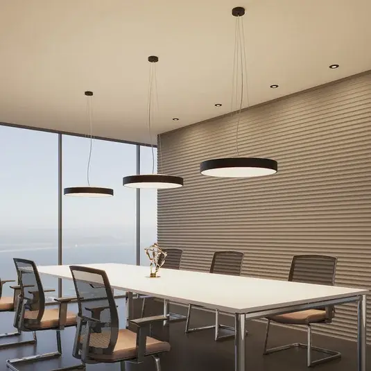 Arcchio LED-es függőlámpa Vanida, fekete, Ø 60 cm, fel/le, fel/le Expressz szállítás