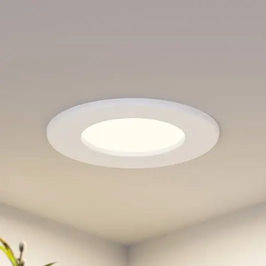 Prios LED süllyesztett lámpa Cadance, fehér, 12 cm, CCT, IP44 Biztonságos fizetés