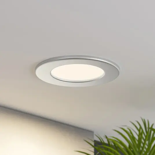 Prémium Prios LED süllyesztett lámpa Cadance, ezüst, 12 cm, CCT, IP44