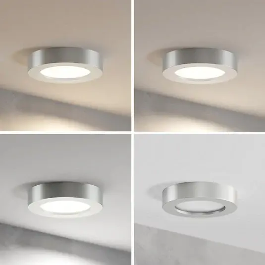 Prios LED mennyezeti lámpa Edwina, ezüst, 18 cm, CCT, IP44 Azonnali szállítás