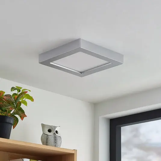 Prios LED mennyezeti lámpa Alette, ezüst, 22,7cm, 24W, dimmelhető Végkiárusítás