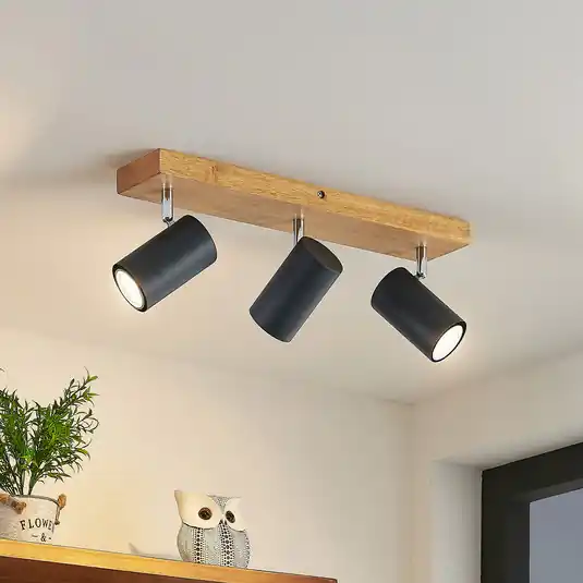Expressz szállítás Lindby Maniva mennyezeti spotlámpa, 44cm, 3 lámpás, fekete, GU10