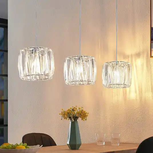Kihagyhatatlan ajánlat Lindby függesztett lámpa Sofia, 107 cm, 3 lámpás, E14, króm/világos