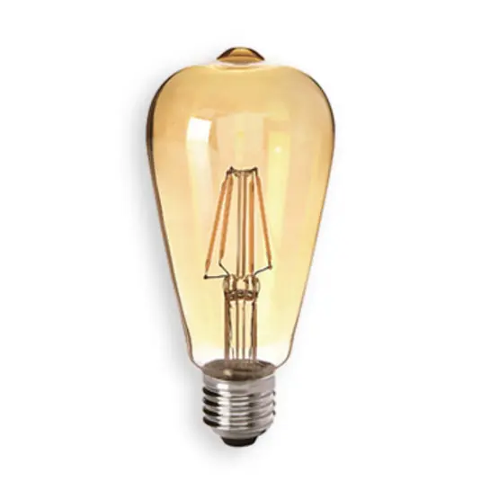Kedvezmény Rusztikus LED lámpa E27 4,5W 825 arany, átlátszó