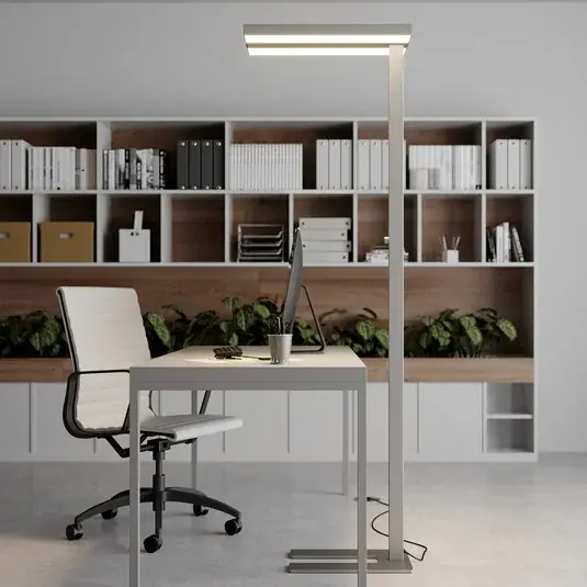 Vásárlói kedvenc Arcchio LED álló lámpa Logan Basic, ezüst, 6000 lm, dimmelhető