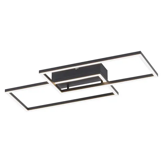 LED mennyezeti világítás Iven, dimmelhető, fekete, 60,5x32,5cm Kedvezményes ár