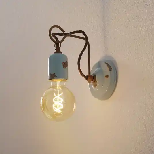 Árengedmény Vintage stílusú fali lámpa C665 türkizkék