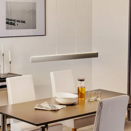 Szuper akció LED-es függőlámpa Runa, nikkel, hossza 92 cm