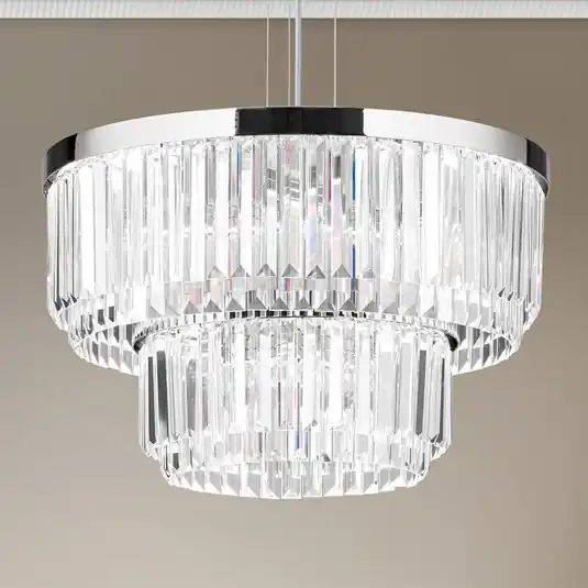 LED függő lámpa Prism, kerek, Ø 55 cm, króm Outlet