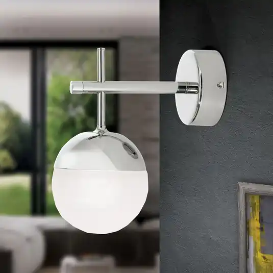 Szuper akció LED fali lámpa Ball, egy izzós, nikkel, lefelé