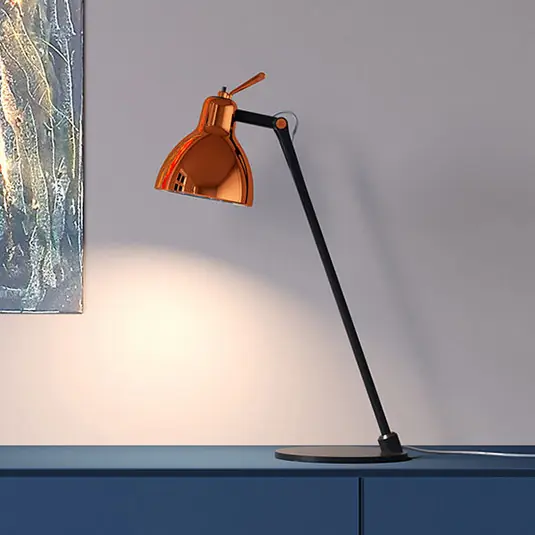 Rotaliana Luxy T0 Glam asztali világítás, fekete/réz, 52 cm Szuper akció