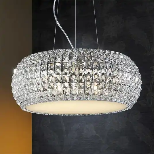 Függő lámpa Diamond kristályokkal, kerek 54 cm Rendeld meg most