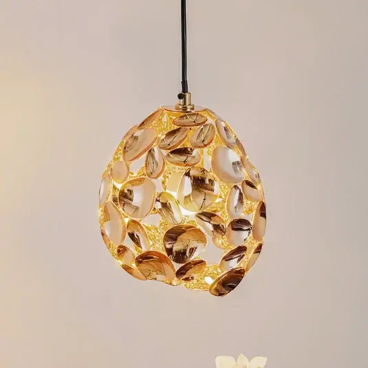 Azonnal elérhető Narisa LED függőlámpa Ø 18 cm rózsaarany/barna