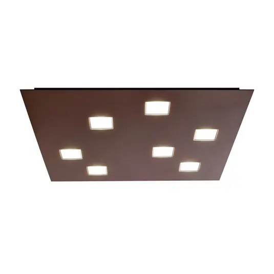 Outlet Fabbian Quarter LED mennyezeti lámpa, barna, 7 izzós, fém