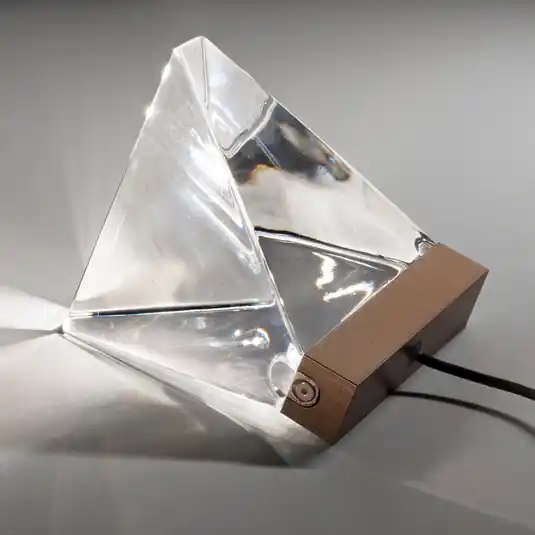 Biztonságos vásárlás Fabbian Tripla - Kristály LED asztali lámpa, bronz