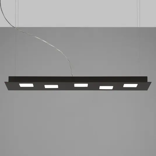 Ajánlat Fabbian Quarter - fekete LED függő lámpa öt izzós