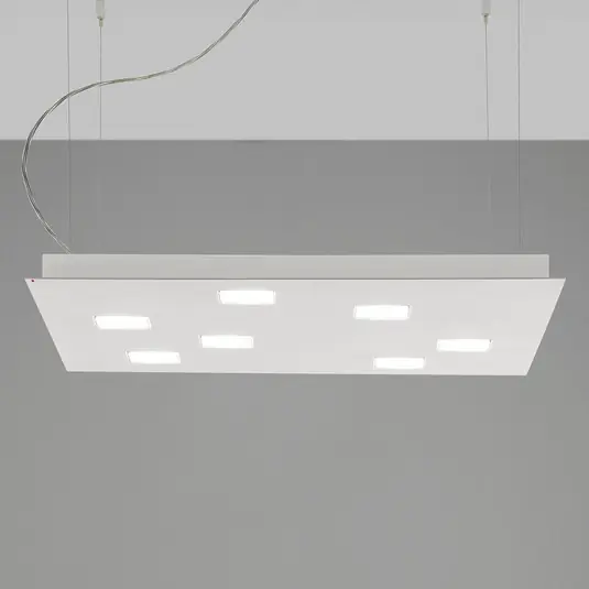 Kedvezmény Fabbian Quarter - fehér LED függő lámpa hét izzós