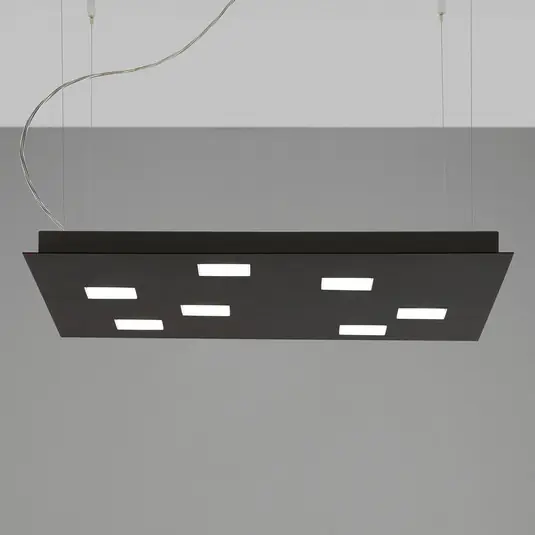 Fabbian Quarter - fekete LED függő lámpa hét izzós Szuper ajánlat
