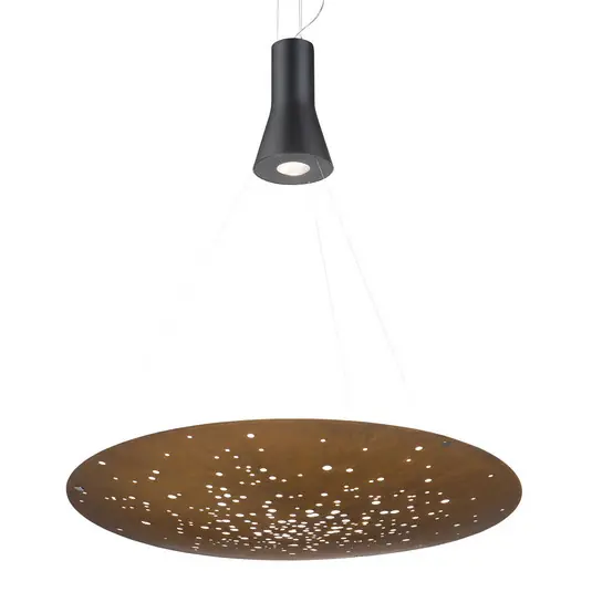 Fabbian Lens LED függő lámpa Ø 90 cm rozsda Árcsökkenés
