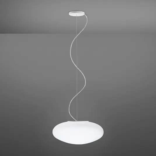 Alacsony ár Fabbian Lumi Fehér üveg függő lámpa, Ø 42 cm