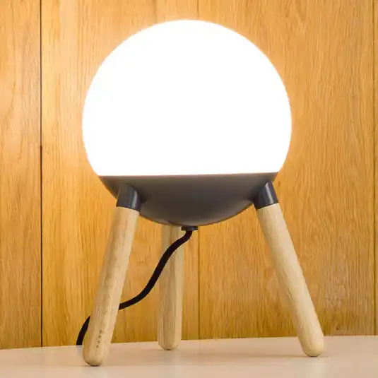Asztali lámpa Mine, állvány, fa, üveg, magasság 30 cm Vásárlói kedvenc