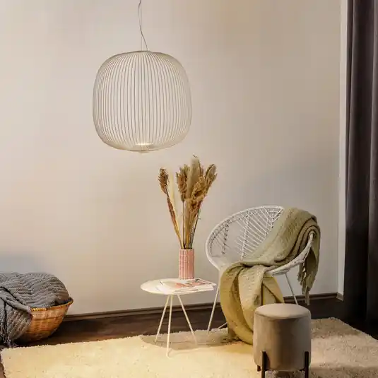 Foscarini Spokes 2 LED függő lámpa szab. fehér Különleges ajánlat