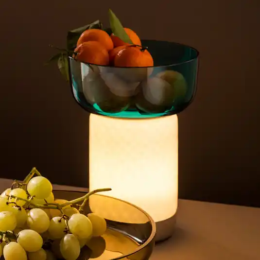 Vásárlói kedvenc Artemide Bontà LED asztali lámpa, türkiz búra