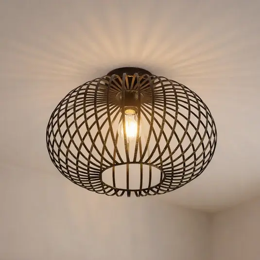 Biztonságos fizetés Lindby Rosalea mennyezeti lámpa, sárgaréz színű, fém, 40 cm, E27